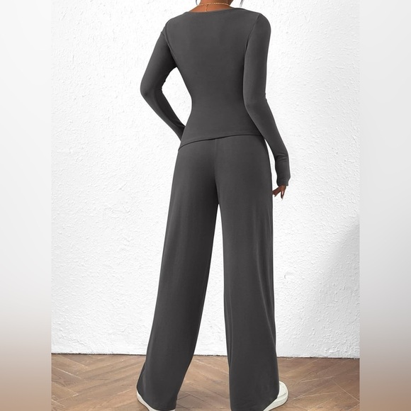 Long Sleeve Top and Wide Leg Pants Set - Picture 7 of 16